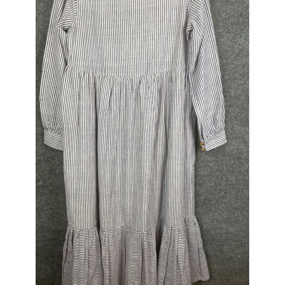 Krithi Maxi Dress Womens Size M Blue White Stripe NWT Handloom Ruffle Tiered - Picture 11 of 16